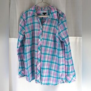 Talbot's plaid button shirt L